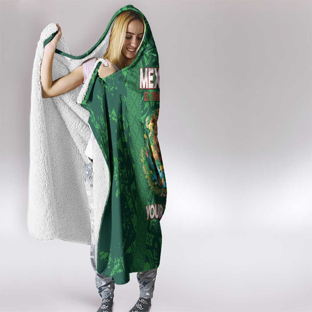 Custom Mexico Football Hooded Blanket 2025 El Tri Champions Green Color - Wonder Print Shop