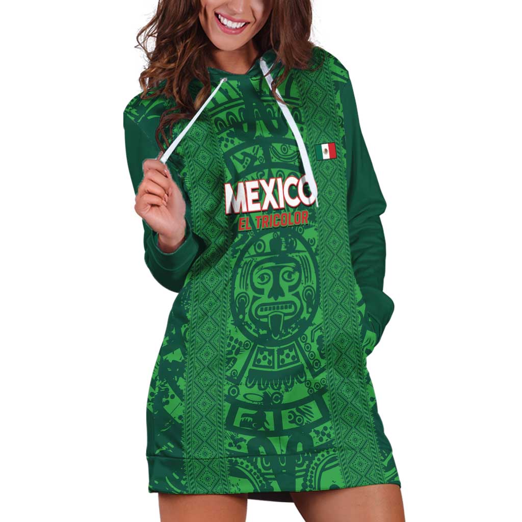 Custom Mexico Football Hoodie Dress 2025 El Tri Champions Green Color - Wonder Print Shop