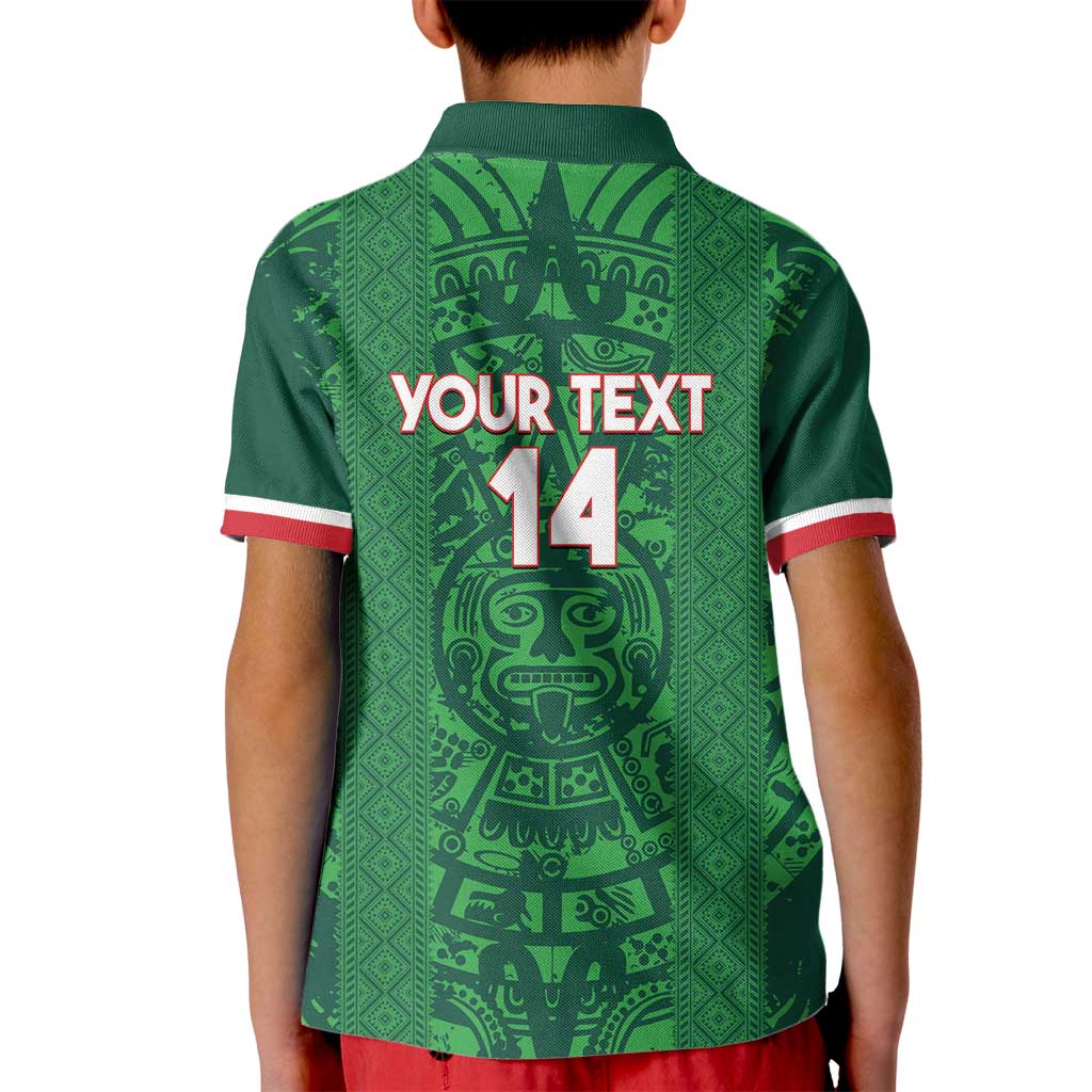 Custom Mexico Football Kid Polo Shirt 2025 El Tri Champions Green Color - Wonder Print Shop