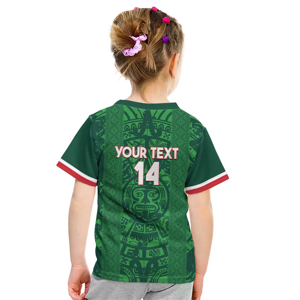 Custom Mexico Football Kid T Shirt 2025 El Tri Champions Green Color - Wonder Print Shop