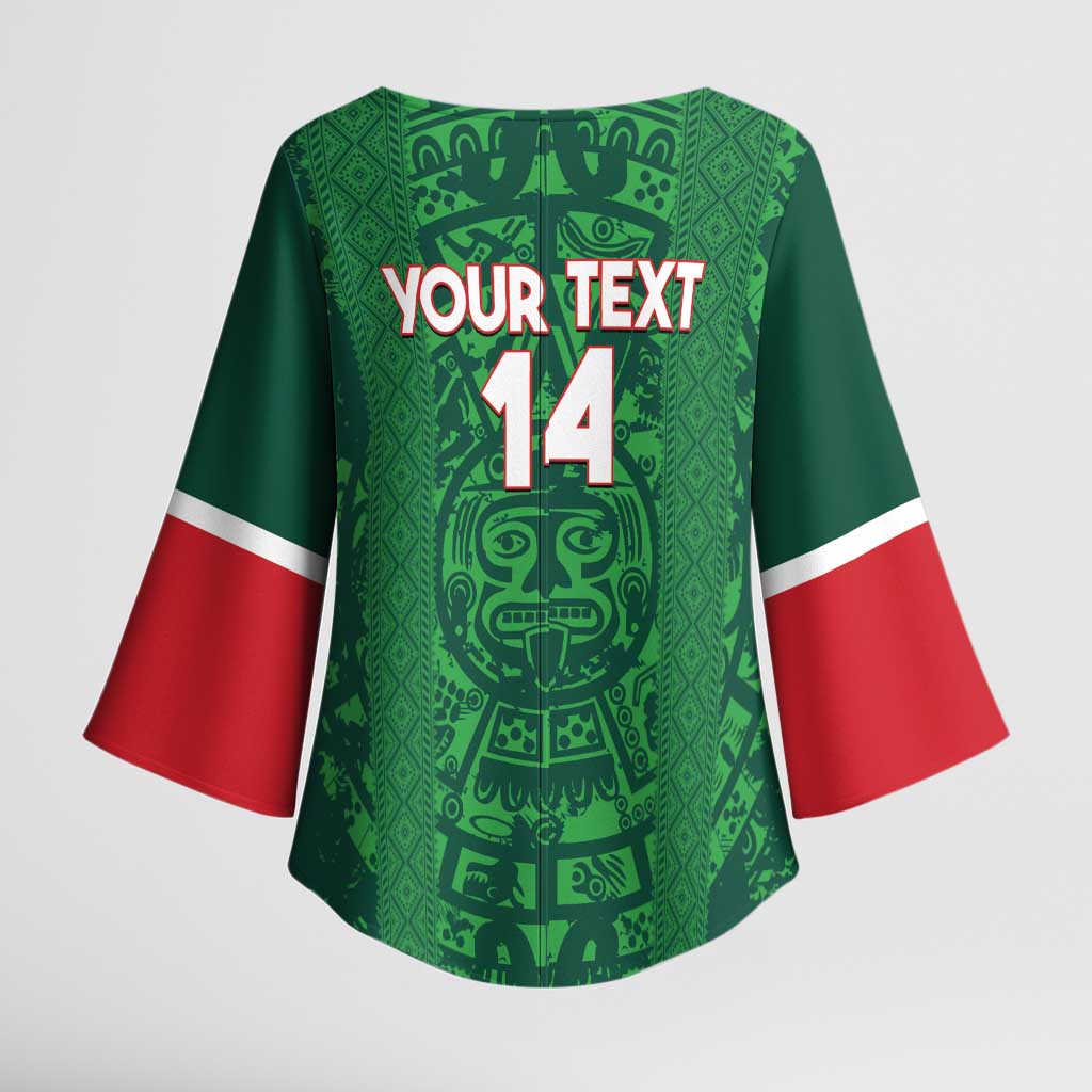 Custom Mexico Football Kimono Sleeve Blouse 2025 El Tri Champions Green Color - Wonder Print Shop