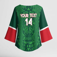 Custom Mexico Football Kimono Sleeve Blouse 2025 El Tri Champions Green Color - Wonder Print Shop