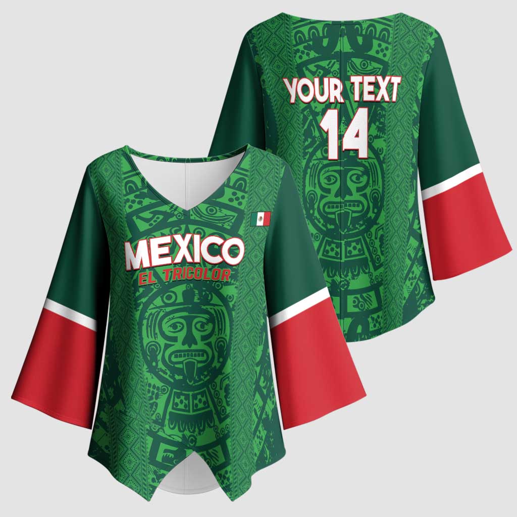 Custom Mexico Football Kimono Sleeve Blouse 2025 El Tri Champions Green Color - Wonder Print Shop