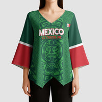 Custom Mexico Football Kimono Sleeve Blouse 2025 El Tri Champions Green Color - Wonder Print Shop
