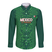Custom Mexico Football Long Sleeve Button Shirt 2025 El Tri Champions Green Color - Wonder Print Shop