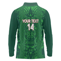 Custom Mexico Football Long Sleeve Polo Shirt 2025 El Tri Champions Green Color - Wonder Print Shop
