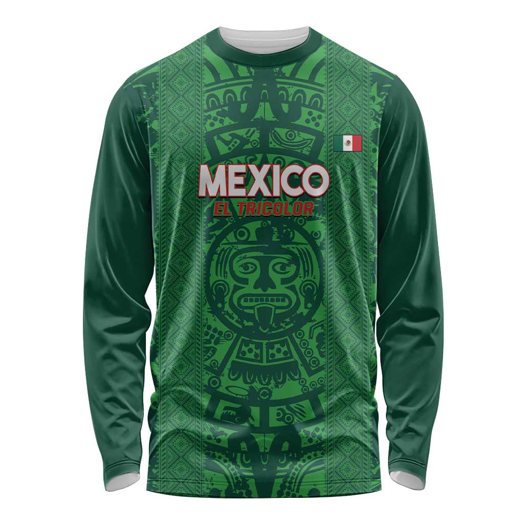 Custom Mexico Football Long Sleeve Shirt 2025 El Tri Champions Green Color - Wonder Print Shop
