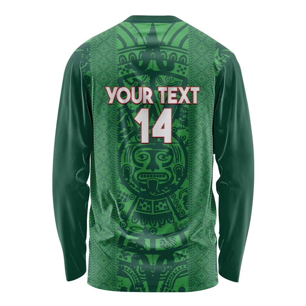 Custom Mexico Football Long Sleeve Shirt 2025 El Tri Champions Green Color - Wonder Print Shop
