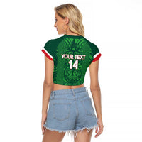 Custom Mexico Football Raglan Cropped T Shirt 2025 El Tri Champions Green Color - Wonder Print Shop