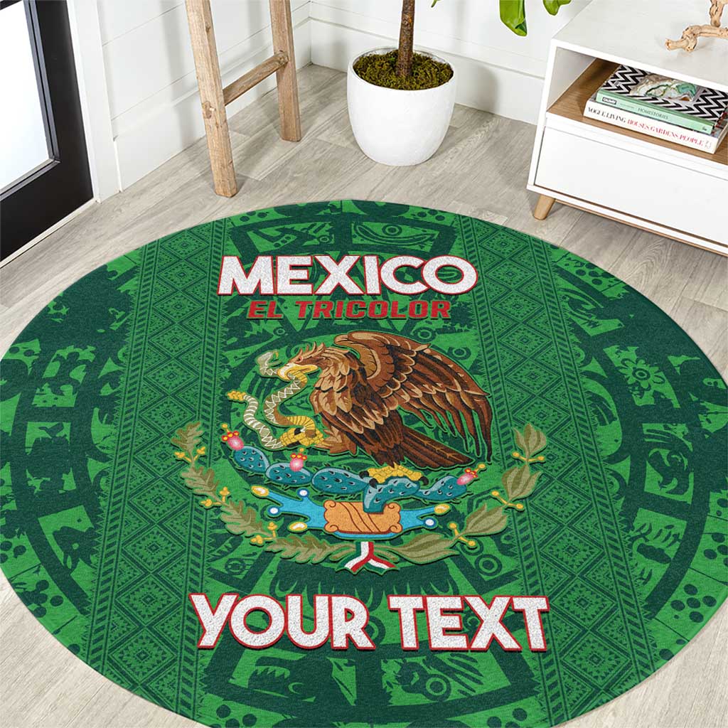 Custom Mexico Football Round Carpet 2025 El Tri Champions Green Color - Wonder Print Shop