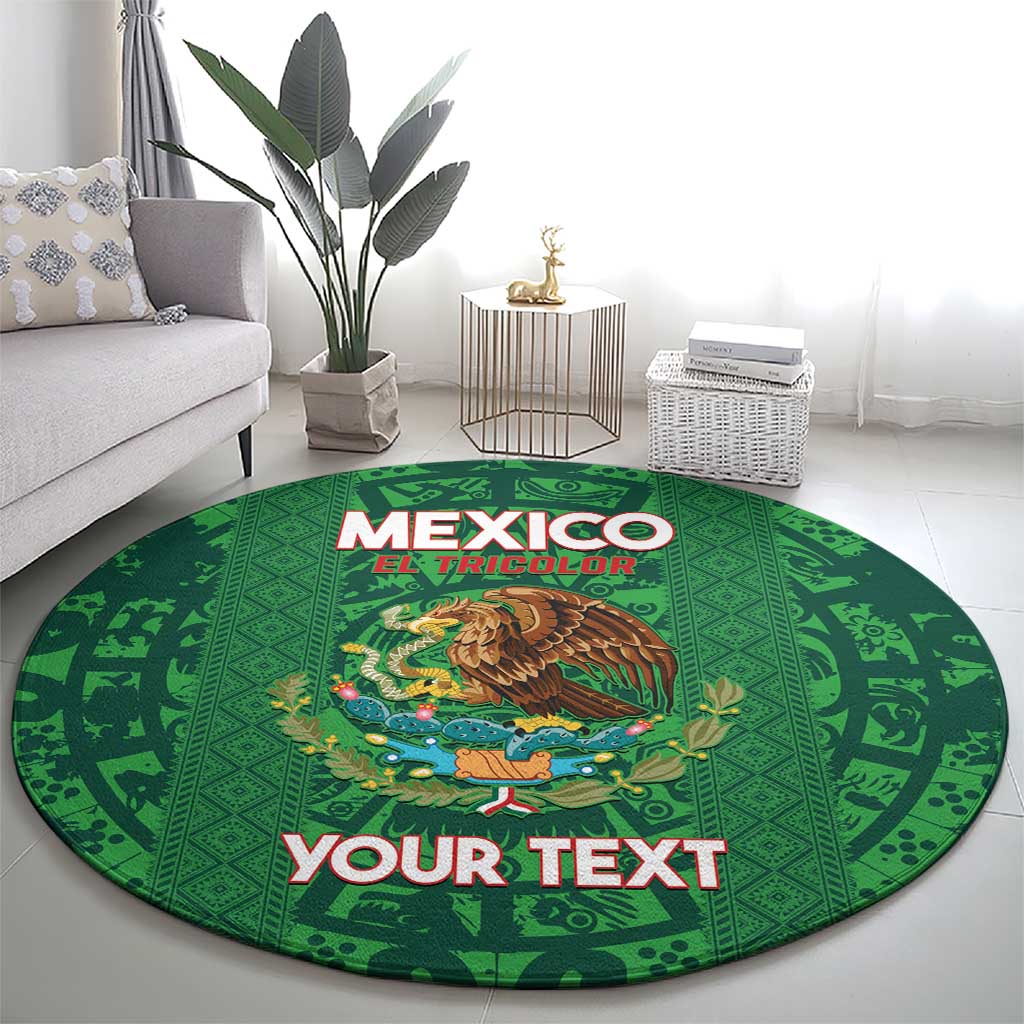 Custom Mexico Football Round Carpet 2025 El Tri Champions Green Color - Wonder Print Shop