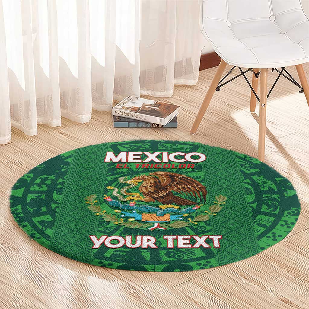Custom Mexico Football Round Carpet 2025 El Tri Champions Green Color - Wonder Print Shop