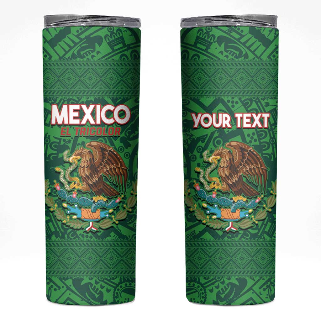 Custom Mexico Football Skinny Tumbler 2025 El Tri Champions Green Color - Wonder Print Shop