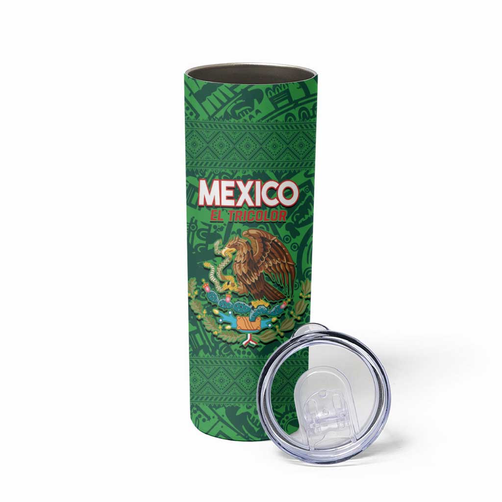 Custom Mexico Football Skinny Tumbler 2025 El Tri Champions Green Color - Wonder Print Shop