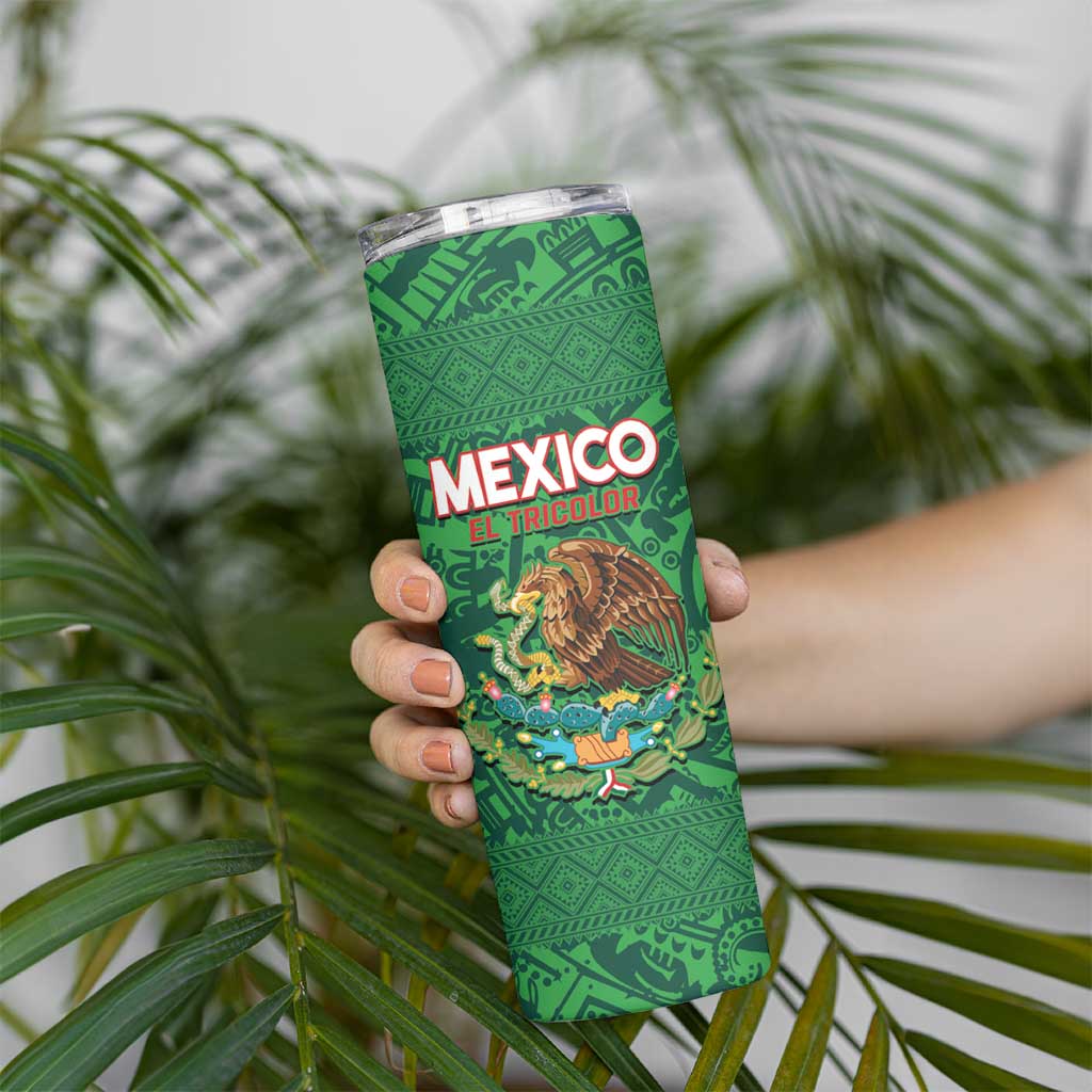 Custom Mexico Football Skinny Tumbler 2025 El Tri Champions Green Color - Wonder Print Shop
