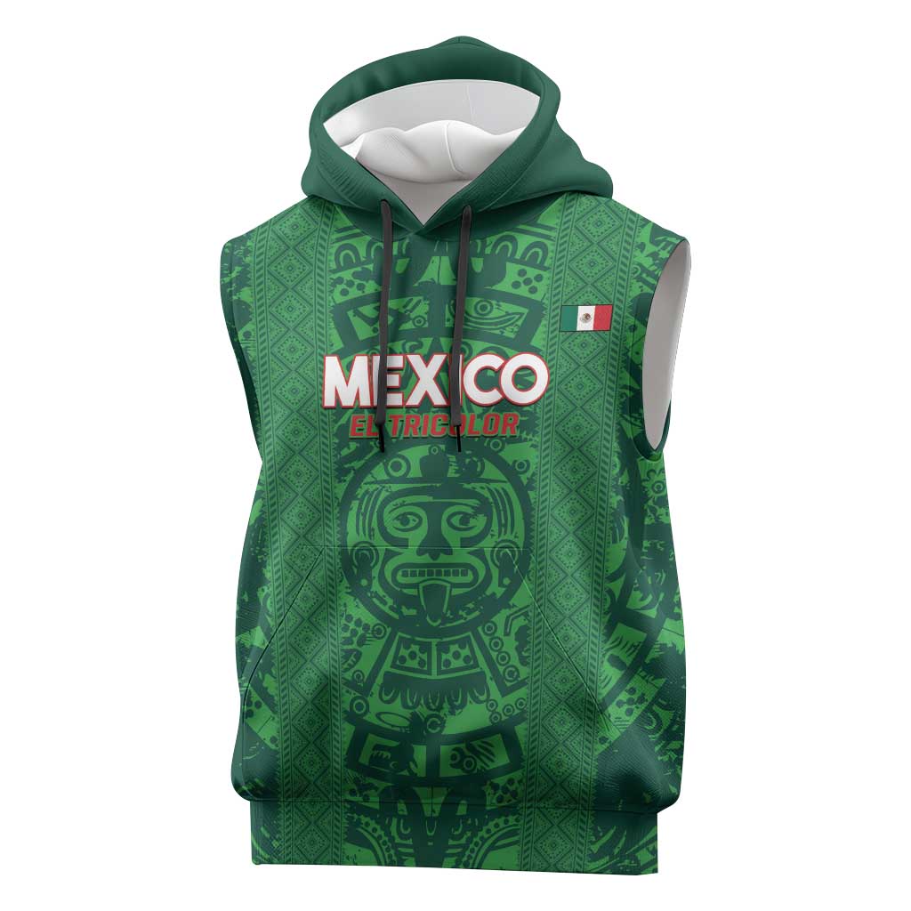 Custom Mexico Football Sleeveless Hoodie 2025 El Tri Champions Green Color - Wonder Print Shop
