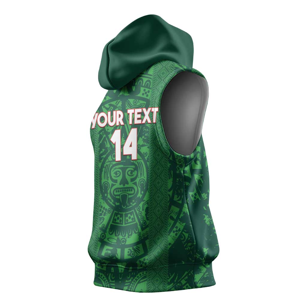 Custom Mexico Football Sleeveless Hoodie 2025 El Tri Champions Green Color - Wonder Print Shop