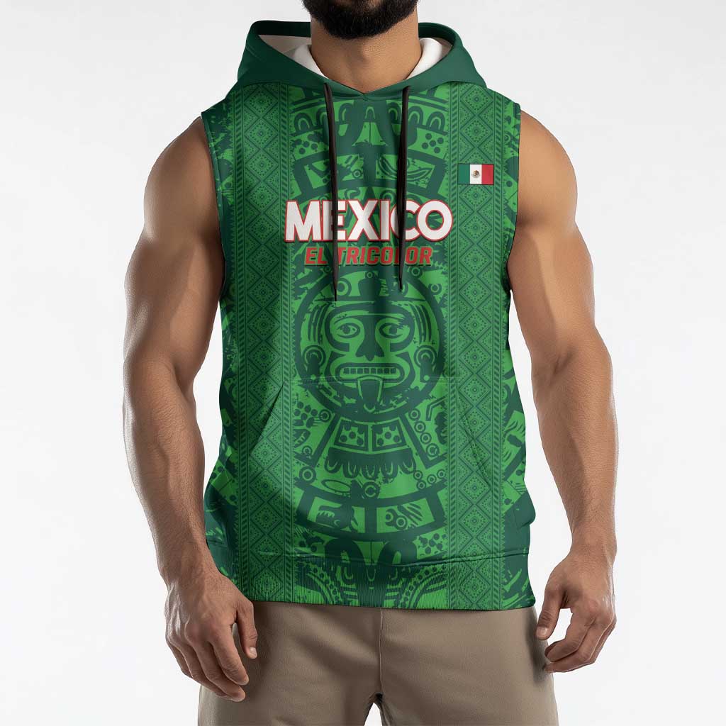Custom Mexico Football Sleeveless Hoodie 2025 El Tri Champions Green Color - Wonder Print Shop