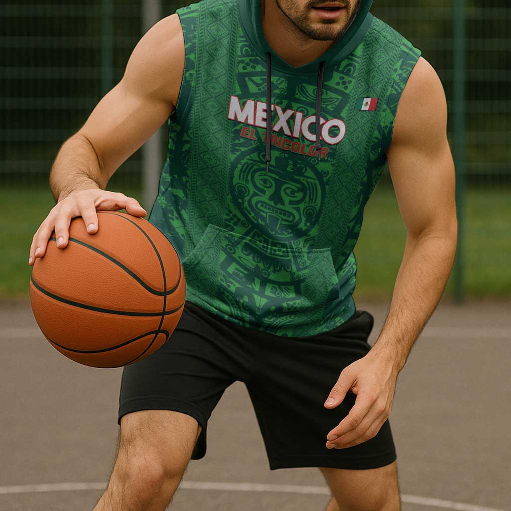 Custom Mexico Football Sleeveless Hoodie 2025 El Tri Champions Green Color - Wonder Print Shop