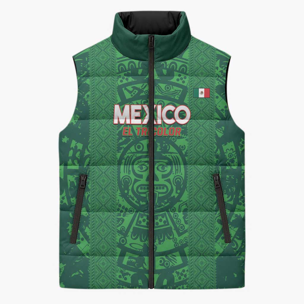 Custom Mexico Football Sleeveless Puffer Jacket 2025 El Tri Champions Green Color - Wonder Print Shop