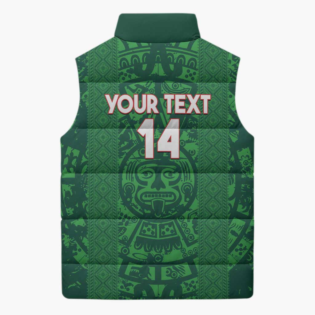 Custom Mexico Football Sleeveless Puffer Jacket 2025 El Tri Champions Green Color - Wonder Print Shop