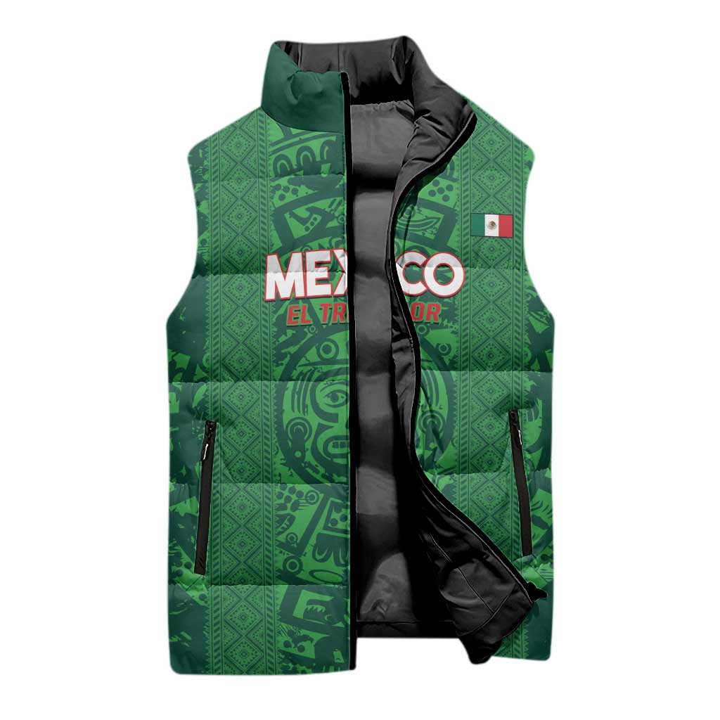 Custom Mexico Football Sleeveless Puffer Jacket 2025 El Tri Champions Green Color - Wonder Print Shop