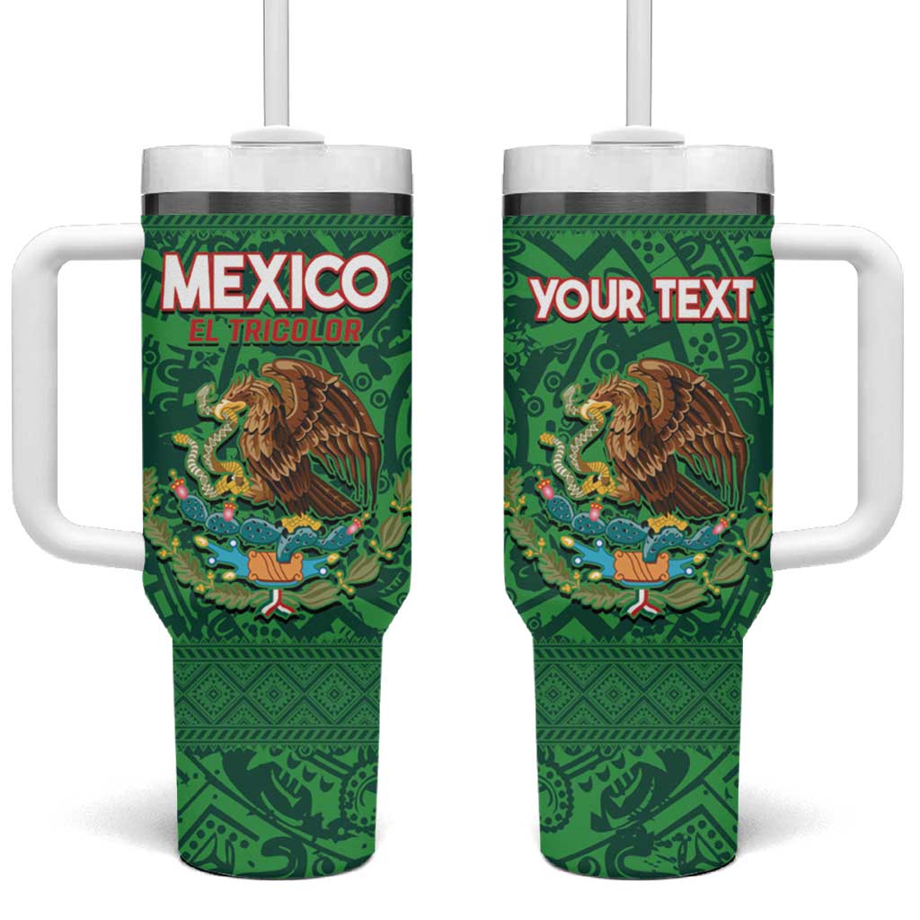 Custom Mexico Football Tumbler With Handle 2025 El Tri Champions Green Color - Wonder Print Shop