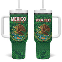 Custom Mexico Football Tumbler With Handle 2025 El Tri Champions Green Color - Wonder Print Shop