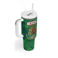 Custom Mexico Football Tumbler With Handle 2025 El Tri Champions Green Color - Wonder Print Shop