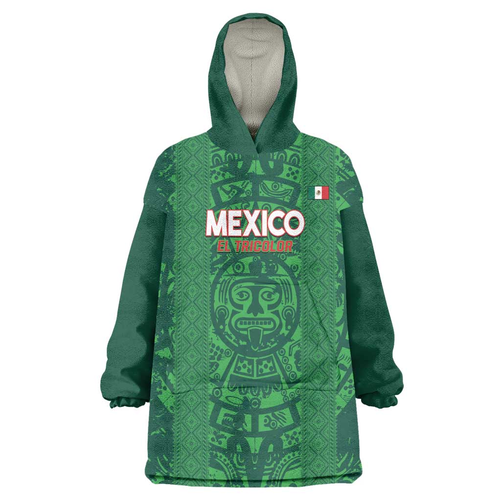 Custom Mexico Football Wearable Blanket Hoodie 2025 El Tri Champions Green Color - Wonder Print Shop