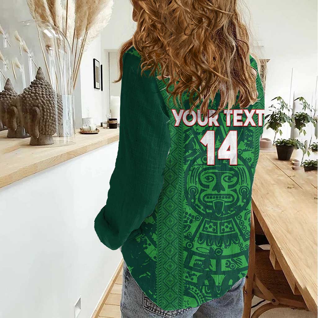 Custom Mexico Football Women Casual Shirt 2025 El Tri Champions Green Color - Wonder Print Shop