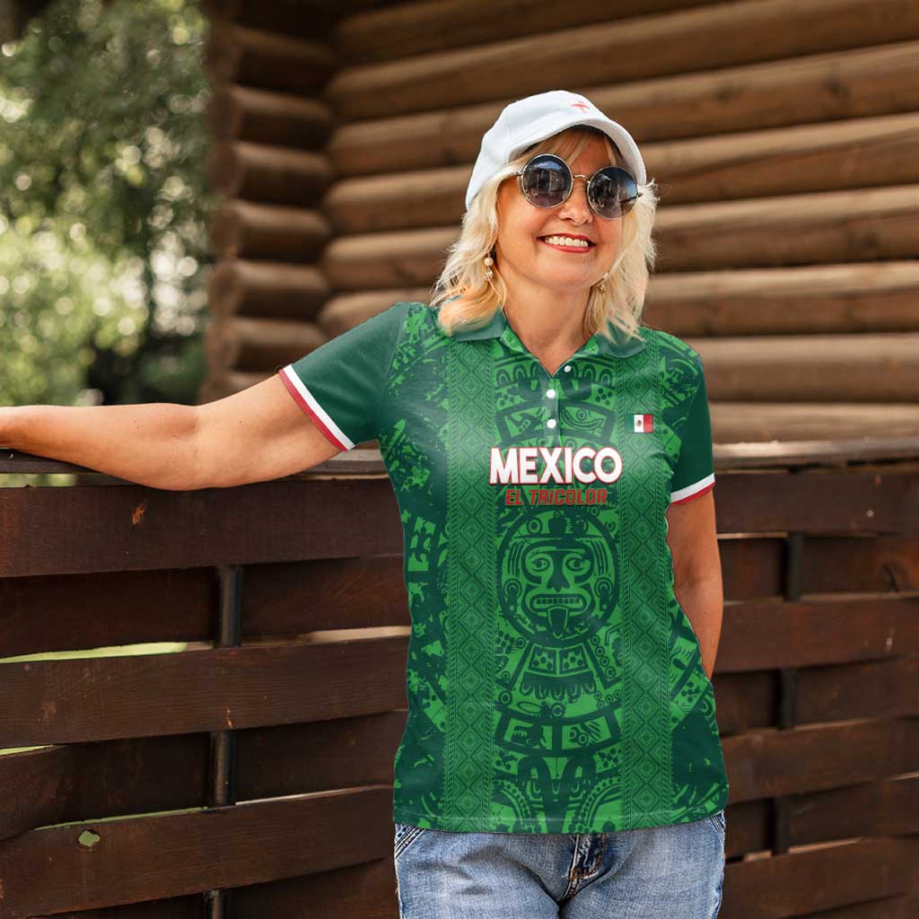 Custom Mexico Football Women Polo Shirt 2025 El Tri Champions Green Color - Wonder Print Shop