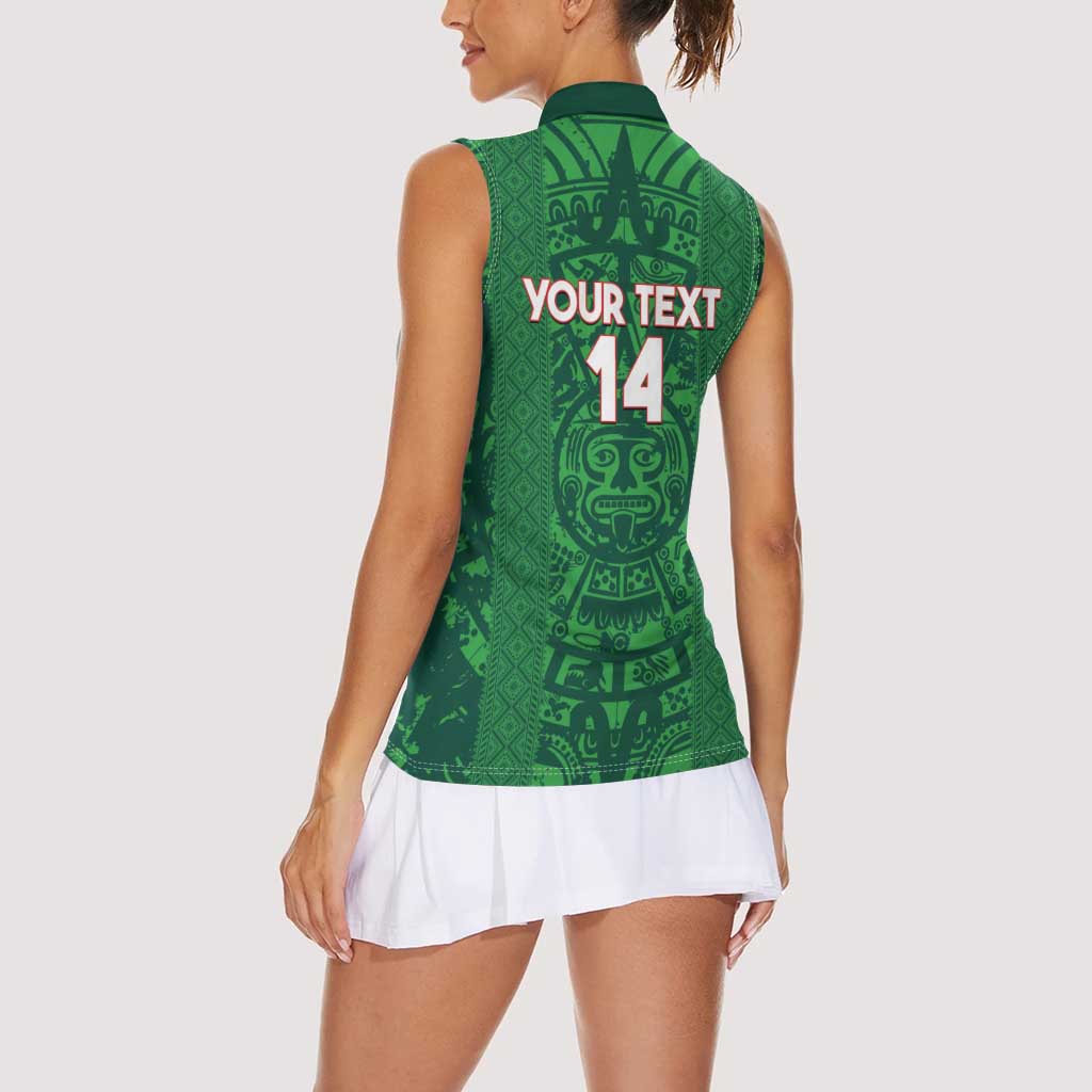 Custom Mexico Football Women Sleeveless Polo Shirt 2025 El Tri Champions Green Color - Wonder Print Shop