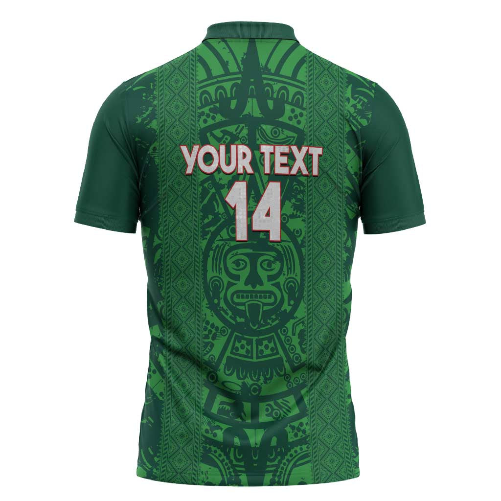 Custom Mexico Football Zipper Polo Shirt 2025 El Tri Champions Green Color - Wonder Print Shop