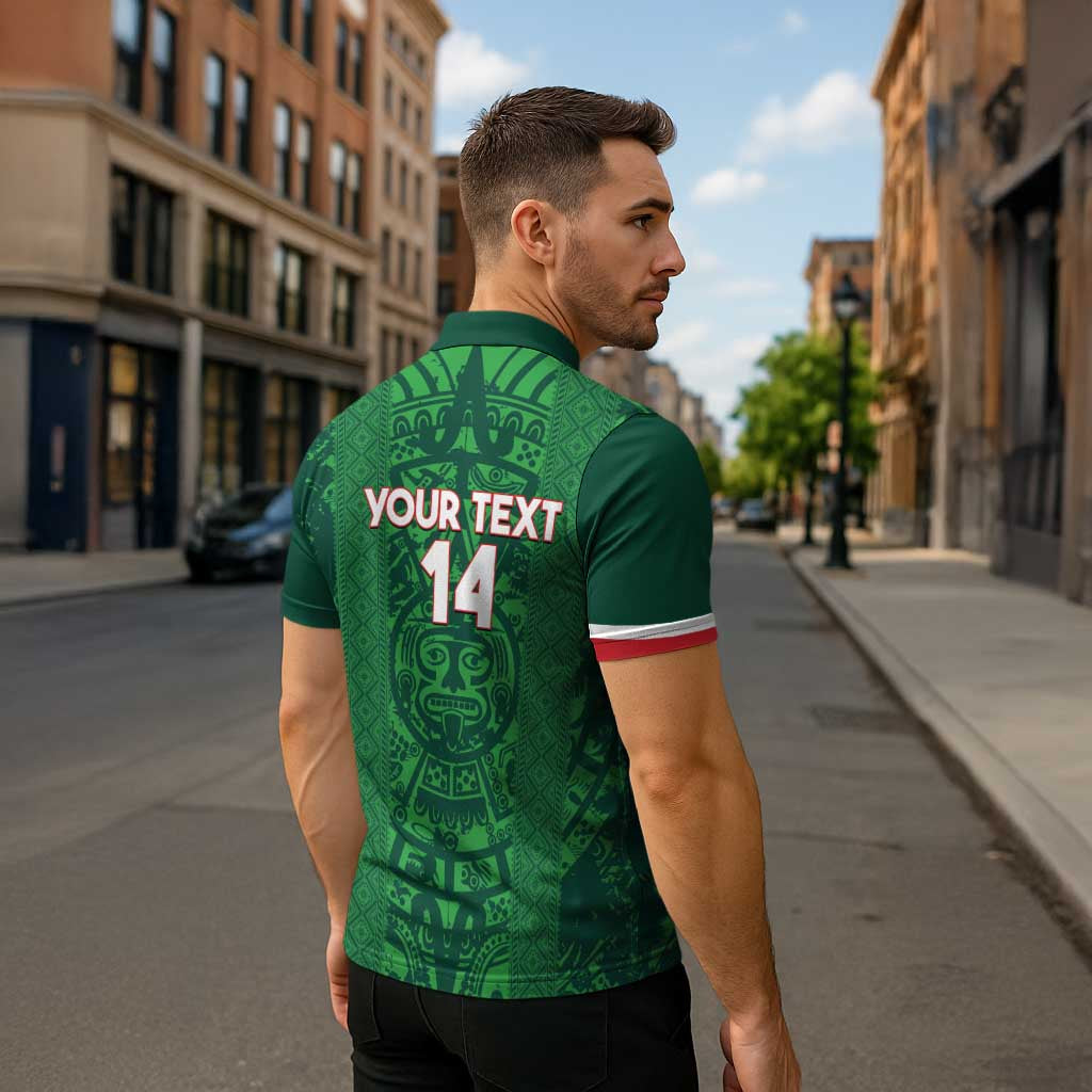 Custom Mexico Football Zipper Polo Shirt 2025 El Tri Champions Green Color - Wonder Print Shop