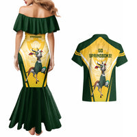 South Africa Rugby Couples Matching Mermaid Dress and Hawaiian Shirt 2023 World Cup Springboks Mascot - Wonder Print Shop