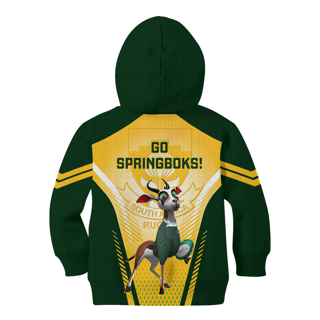 South Africa Rugby Kid Hoodie 2023 World Cup Springboks Mascot - Wonder Print Shop