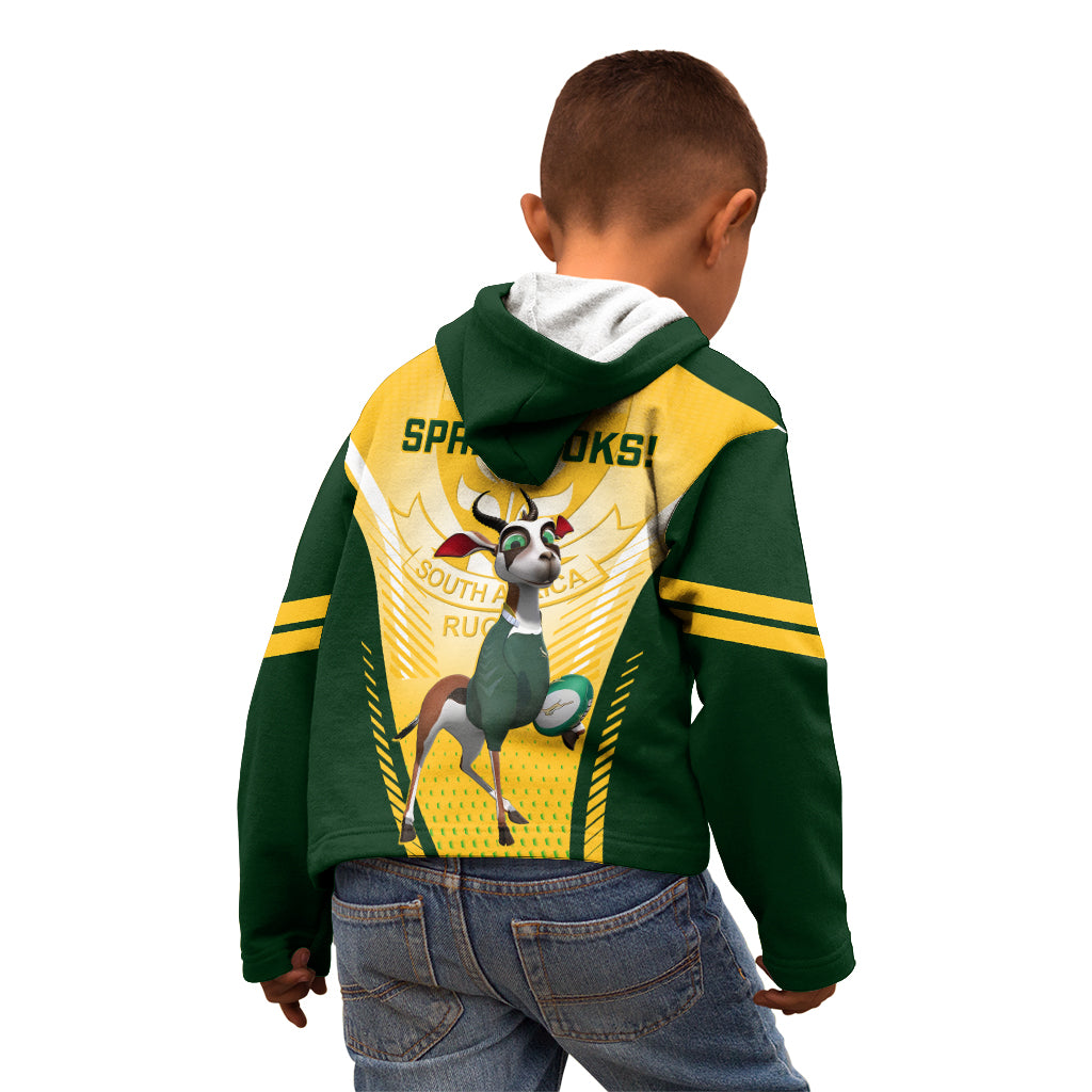 South Africa Rugby Kid Hoodie 2023 World Cup Springboks Mascot - Wonder Print Shop