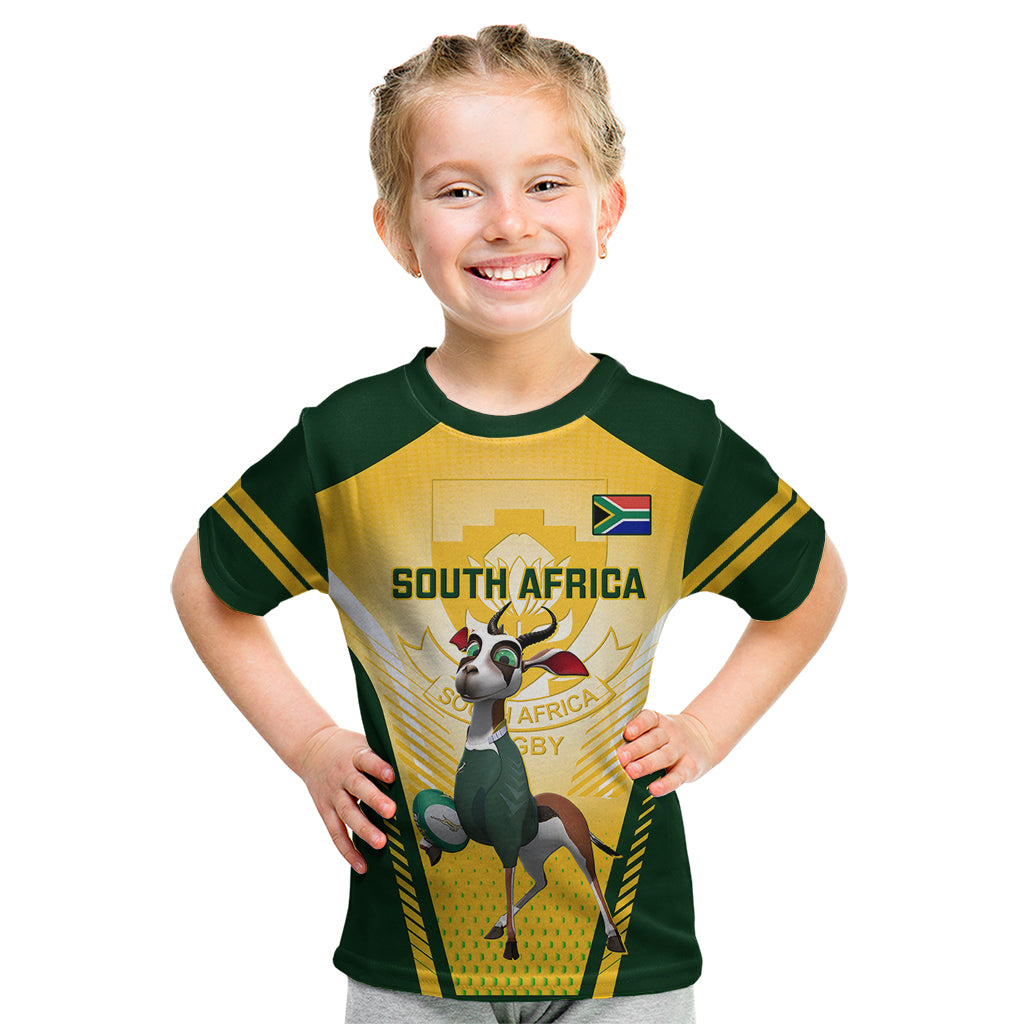 South Africa Rugby Kid T Shirt 2023 World Cup Springboks Mascot - Wonder Print Shop