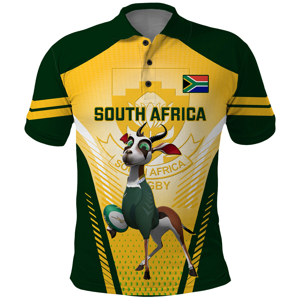 South Africa Rugby Polo Shirt 2023 World Cup Springboks Mascot - Wonder Print Shop