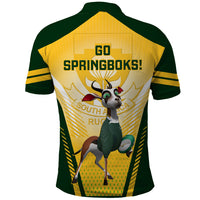 South Africa Rugby Polo Shirt 2023 World Cup Springboks Mascot - Wonder Print Shop