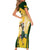 South Africa Rugby Short Sleeve Bodycon Dress 2023 World Cup Springboks Mascot - Wonder Print Shop