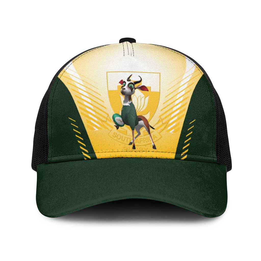 South Africa Rugby Baseball Net Cap Springboks Mascot Sporty Style