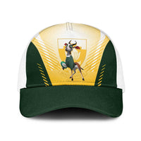 South Africa Rugby Baseball Net Cap Springboks Mascot Sporty Style