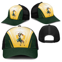 South Africa Rugby Baseball Net Cap Springboks Mascot Sporty Style
