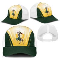 South Africa Rugby Baseball Net Cap Springboks Mascot Sporty Style
