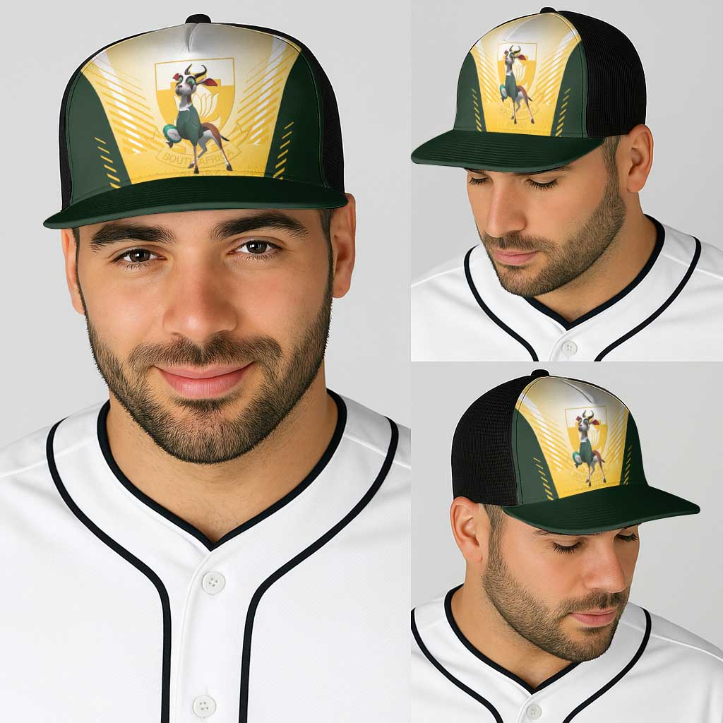 South Africa Rugby Baseball Net Cap Springboks Mascot Sporty Style