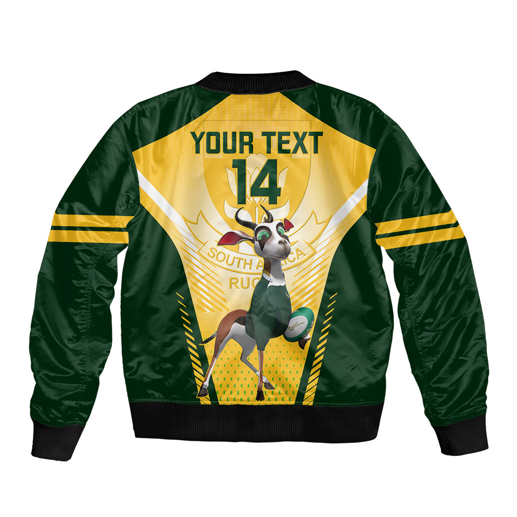 Custom South Africa Rugby Bomber Jacket 2023 World Cup Springboks Mascot - Wonder Print Shop