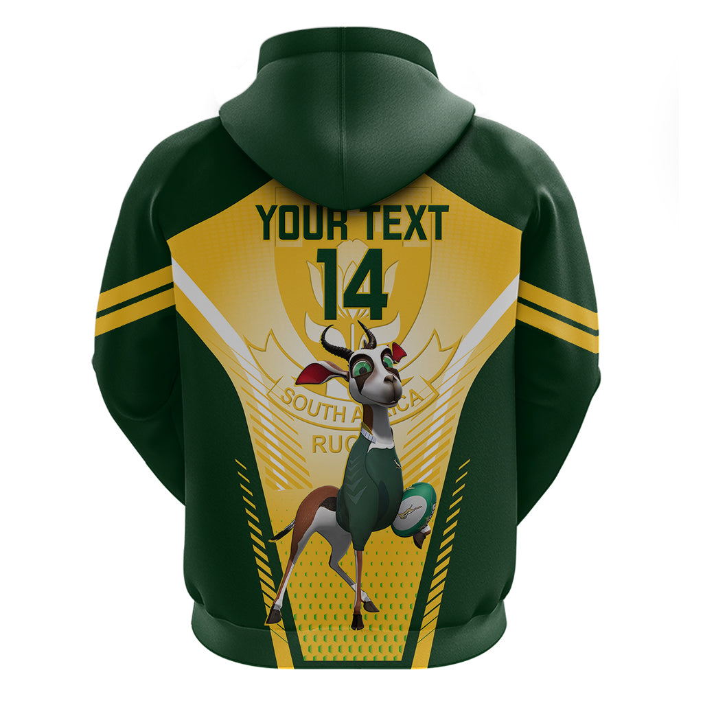 Custom South Africa Rugby Hoodie 2023 World Cup Springboks Mascot - Wonder Print Shop