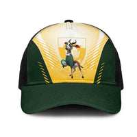 South Africa Rugby Mesh Trucker Cap Springboks Mascot Sporty Style